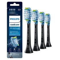 Philips Escovas C3 Premium p/ Controle de Placa, 4 Unid., Pretas - Sonicare