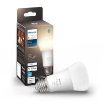 Philips Hue White A19 Medium Lumen Smart Bulb, 1100 Lumens, Bluetooth & Zigbee Compatible (Hue Hub Optional), Compatível com Alexa & Google Assistant