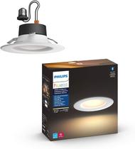 Philips Hue White Ambiance LED Smart Retrofit 5/6 polegadas Recessed Downlight, Bluetooth &amp Zigbee compatível, luz branca quente a fria (Hue Hub Opcional)