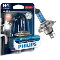 Philips Lampada Farol Moto H4 Fit Crystalvision Super Branca