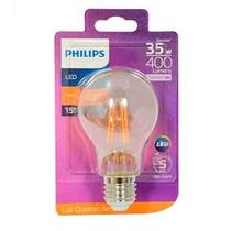 Philips lampada led bulbo filamento a60 luz quente 4w