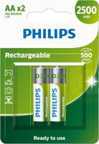 Philips Pilha Recarregável AA R6 2500mah - Cart. C/2 Un
