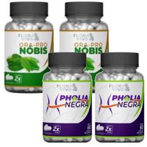 Pholia Negra + Ora Pro Nobis 500 Mg 60 Cáps 4 Potes - Flora viva