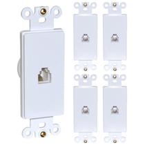 Phone Jack Insert Newhouse Hardware Decora RJ11, pacote com 5, branco Phone Jack Insert Newhouse Hardware Decora RJ11, pacote com 5, branco