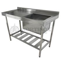 Pia Aço Inox Industrial 100x60x90 cm Cuba Direita Nortinox