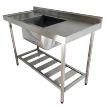 Pia Aço Inox Industrial 120x60x90 cm Cuba Centralizada Nortinox Pia Aço Inox Industrial 120x60x90 cm Cuba Centralizada Nortinox