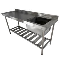 Pia Aço Inox Industrial 140x60x90 cm Cuba Direita Nortinox Pia Aço Inox Industrial 140x60x90 cm Cuba Direita Nortinox