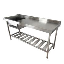 Pia Aço Inox Industrial 140x60x90 cm Cuba Esquerda Nortinox