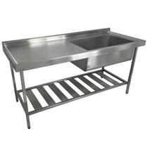 Pia Aço Inox Industrial 150x70x90 cm Cuba Grande Cubão Direita Nortinox