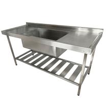 Pia Aço Inox Industrial 180x70x90 cm Cuba Grande Cubão Centralizada Nortinox