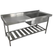 Pia Aço Inox Industrial 180x70x90 cm Cuba Grande Cubão Direita Nortinox