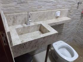 Pia banheiro mármore - Wr Marmoraria