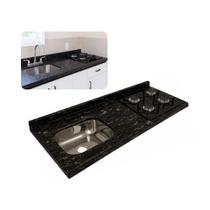 Pia Cozinha 150cm Granito Indiano Cuba Funda e Corte Cooktop
