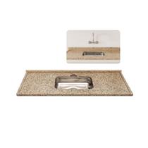 Pia Cozinha Granito Ornamental Natural 200cm Cuba Inox Rasa