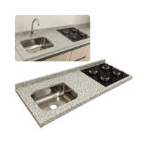 Pia Cozinha Granito Portinari 150cm Espaço p/ Cooktop e Cuba Pia Cozinha Granito Portinari 150cm Espaço p/ Cooktop e Cuba