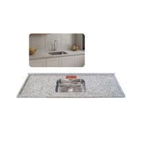 Pia Cozinha Granito Portinari Cuba Inox Rasa Simples 200cm