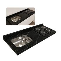 Pia Cozinha Granito Via Lactea 120cm Espaço p/ Cooktop e Cuba