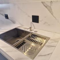 Pia Cuba Com Escorredor de Louças 80x40cm Cozinha Integrada Inox 304 Cozix