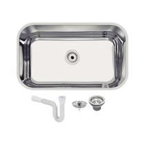 Pia Cuba Inox Embutir 94085556 numero 2 Tramontina 56x34x14 Com Válvula original + Sifão universal branco Pia Cuba Inox Embutir 94085556 numero 2 Tramontina 56x34x14 Com Válvula original + Sifão universal branco