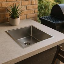 Pia Cuba Quadrada em Aço Inox 304 Bancada Moderna 40x40Cm Cozix