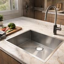 Pia Cuba Retangular 50x40cm Aço Inoxidável AISI 304 Escovada Bancada Gourmet Válvula 412 Embutir ou Sobrepor Pia Cuba Retangular 50x40cm Aço Inoxidável AISI 304 Escovada Bancada Gourmet Válvula 412 Embutir ou Sobrepor