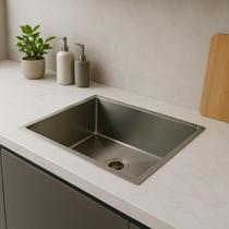 Pia Cuba Retangular 50x40cm em Aço Inox De Embutir ou Sobrepor Cozix