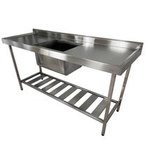 Pia de Aço Inox Industrial 160x60x90 cm Cuba Centralizada Nortinox