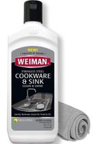 Pia de aço inoxidável Weiman mais limpa e polida de 240 mL com pano Pia de aço inoxidável Weiman mais limpa e polida de 240 mL com pano