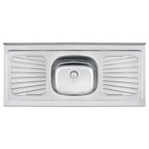Pia de Apoio Tramontina New Raggi 40 em Aço Inox 120 x 52 cm Pia de Apoio Tramontina New Raggi 40 em Aço Inox 120 x 52 cm