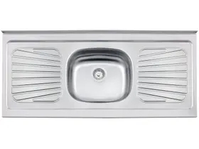 Pia De Apoio Tramontina New Raggi 40 Em Aço Inox 120x52cm Pia De Apoio Tramontina New Raggi 40 Em Aço Inox 120x52cm