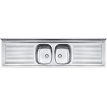 Pia De Apoio Tramontina Ribon 2C 34 Em Aço Inox 200 X 55 Cm Pia De Apoio Tramontina Ribon 2C 34 Em Aço Inox 200 X 55 Cm