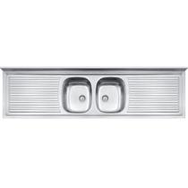 Pia de Apoio Tramontina Ribon 2C 34 em Aço Inox 200 x 55 cm Pia de Apoio Tramontina Ribon 2C 34 em Aço Inox 200 x 55 cm
