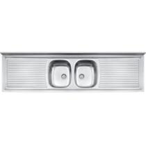 Pia de Apoio Tramontina Ribon 2C 34 em Aço Inox 200 x 55 cm Pia de Apoio Tramontina Ribon 2C 34 em Aço Inox 200 x 55 cm