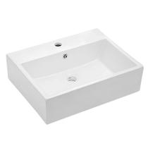 Pia de banheiro Lordear flutuante montada na parede 53x41cm em cerâmica