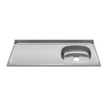 Pia de Cozinha 120cmx53cm Deslocada para Direita Concretada sem Escorredor Bali