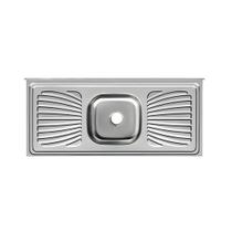 Pia de Cozinha 55x120cm Com Cuba Central 100% Inox Embutida Cor: Inox Pia de Cozinha 55x120cm Com Cuba Central 100% Inox Embutida Cor: Inox