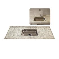 Pia de Cozinha Arabesco 150cm Cuba Inox 14cm Funda Completo