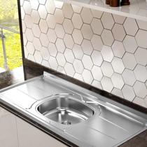 Pia de cozinha de 120cmx53cm Concretada e Escorredor Plus 30 e Válvula Inox 3.1/2 Pino Inox