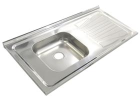Pia de cozinha de aço inox Fabrinox 1,00x0,52mt deslocada PSD1000
