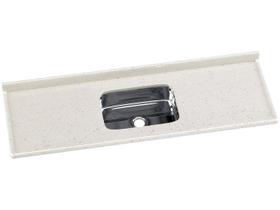Pia de Cozinha em Mármore Sintético com Cuba em Aço Inox 160cmx55cm AJ Rorato