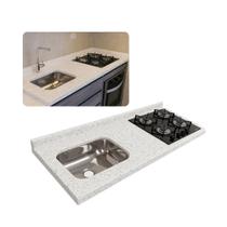 Pia de Cozinha Granito Branco Pitaya 120cm C/Parte Cooktop Pia de Cozinha Granito Branco Pitaya 120cm C/Parte Cooktop