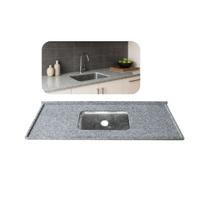 Pia De Cozinha Granito Corumbá 150cm Cuba Inox Rasa Simples
