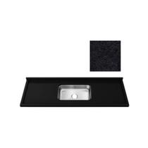 Pia de Cozinha Granito Preto Aracruz 120cm Cuba Inox Rasa