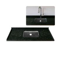 Pia de Cozinha Granito Verde Ubatuba 100cm Cuba Inox N1 Rasa