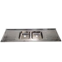 Pia de Cozinha Inox Cuba Dupla 180 x 52cm - FABPIA01170101 - FABRINOX