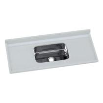 Pia De Cozinha Mármore Sintético 120x55cm Com Cuba Aço Inox Multimóveis CR20472 Off White