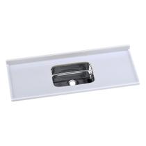 Pia De Cozinha Mármore Sintético 140x55cm Com Cuba Aço Inox Multimóveis CR20473 Gavetaselo Pia De Cozinha Mármore Sintético 140x55cm Com Cuba Aço Inox Multimóveis CR20473 Gavetaselo