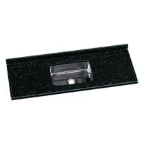 Pia De Cozinha Mármore Sintético 140x55cm Com Cuba Aço Inox Multimóveis CR20473 Preto