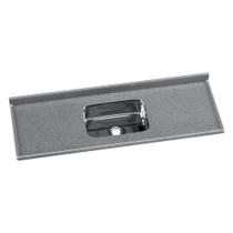 Pia De Cozinha Mármore Sintético 150x55cm Com Cuba Aço Inox Multimóveis CR20474 Cinza
