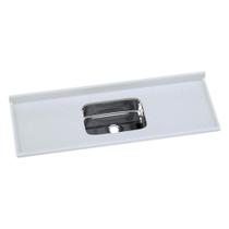 Pia De Cozinha Mármore Sintético 150x55cm Com Cuba Aço Inox Multimóveis CR20474 Off White Pia De Cozinha Mármore Sintético 150x55cm Com Cuba Aço Inox Multimóveis CR20474 Off White